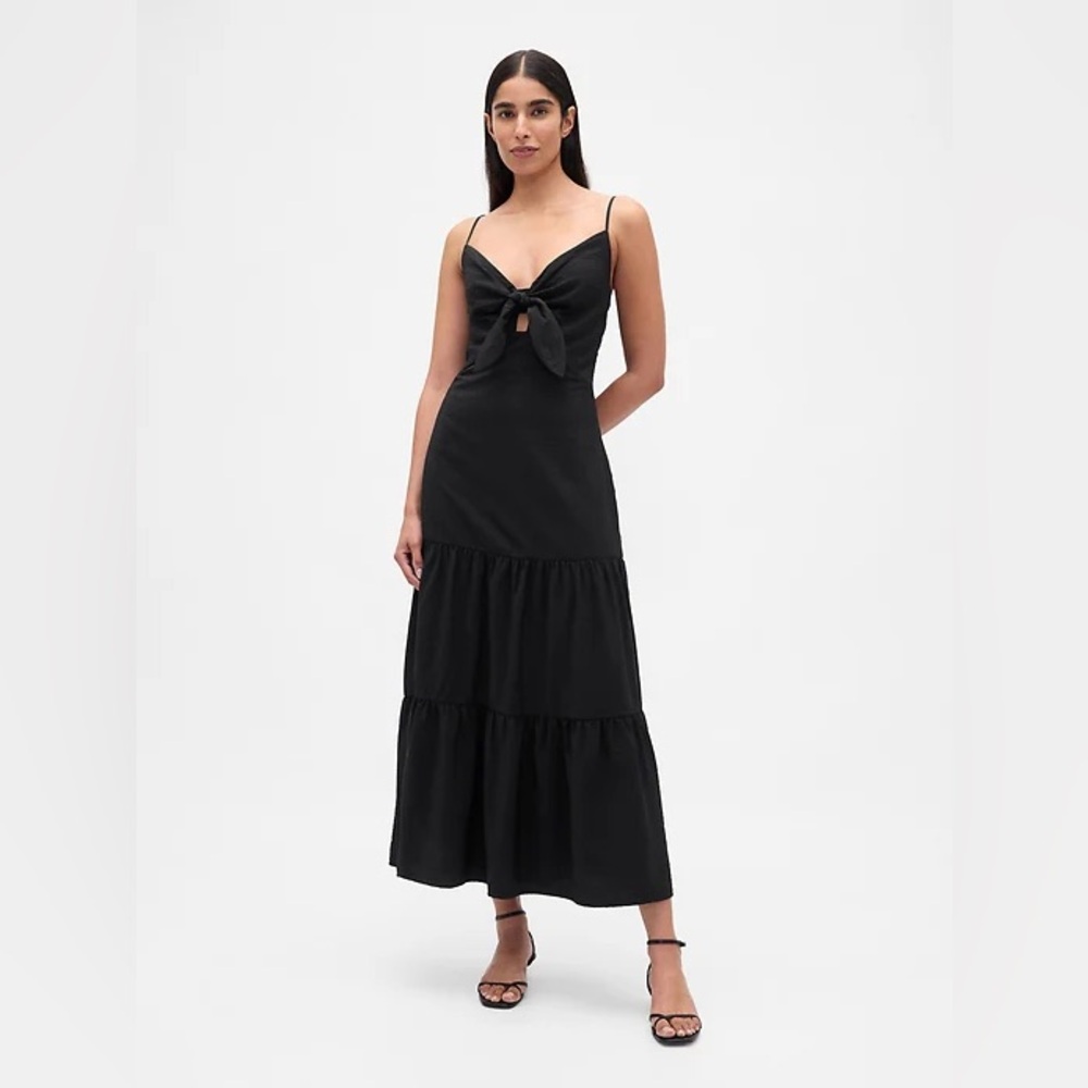 NWT GAP Tie-Front Tiered Maxi Dress